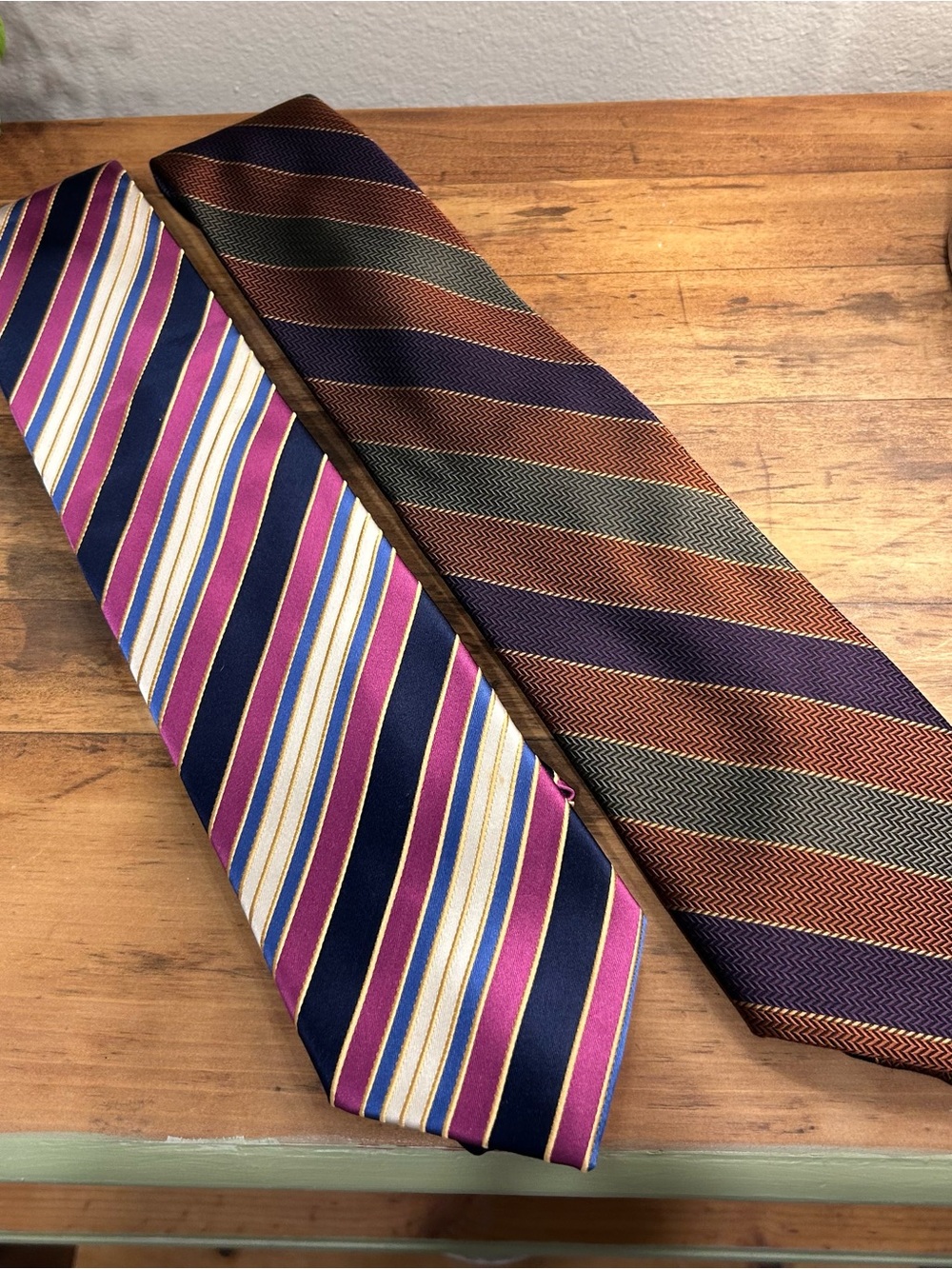 Lot of 2 Men’s 100% Silk Ties Sun River 60 Allyn St. George 62 Long 3-1/4 Wide